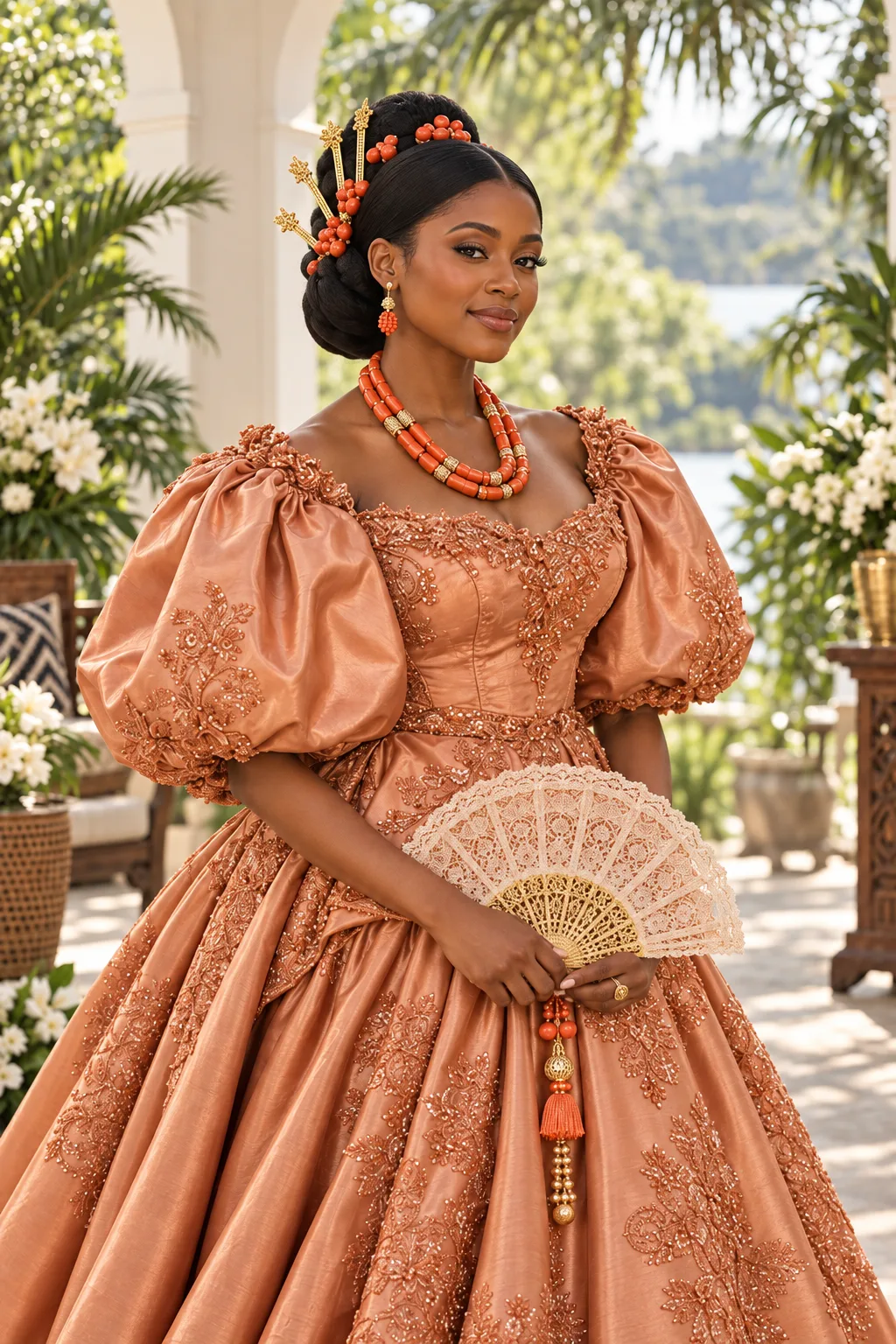 Emem in her onyonyo gown, fictional sample photograph