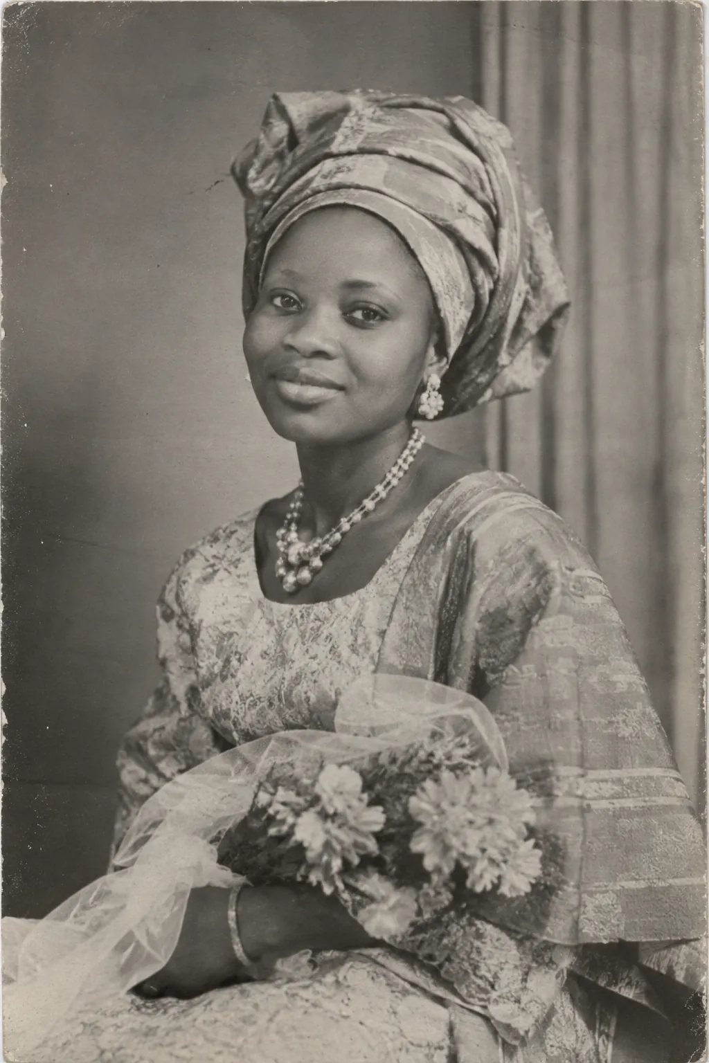 A young bride in Ibadan, 1965, fictional sample photograph